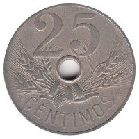Испания 25 сентимо 1927 год