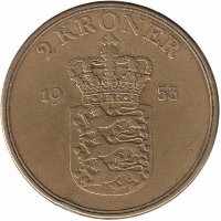 Дания 2 кроны 1953 год