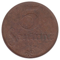 Латвия 5 сантимов 1922 год