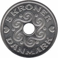 Дания 5 крон 2000 год (UNC)