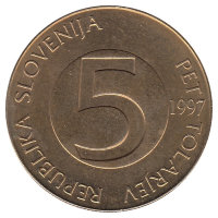Словения 5 толаров 1997 год