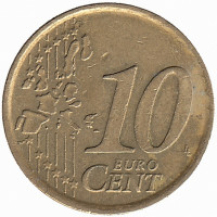 Италия 10 евроцентов 2002 год