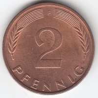 ФРГ 2 пфеннига 1973 год (F)