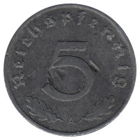 Германия (Третий Рейх) 5 рейхспфеннигов 1941 год (А)