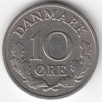 Дания 10 эре 1961 год