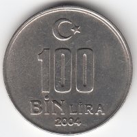 Турция  100 000 лир  2004 год