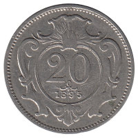 Австро-Венгерская империя 20 геллеров 1895 год