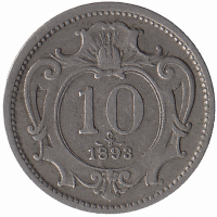 Австро-Венгерская империя 10 геллеров 1893 год