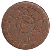 Чехия 10 крон 2000 год (Миллениум)
