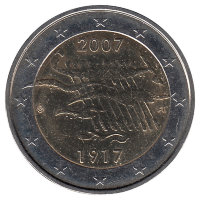 Финляндия 2 евро 2007 год (UNC)