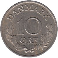 Дания 10 эре 1965 год