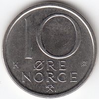 Норвегия 10 эре 1986 год