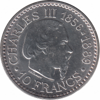 Монако 10 франков 1966 год (Чарльз III) XF-UNC