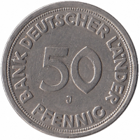 ФРГ 50 пфеннигов 1949 год (J)