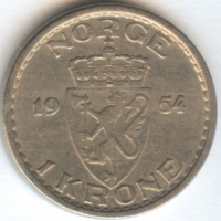 Норвегия 1 крона 1954 год
