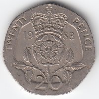 Великобритания 20 пенсов 1983 год