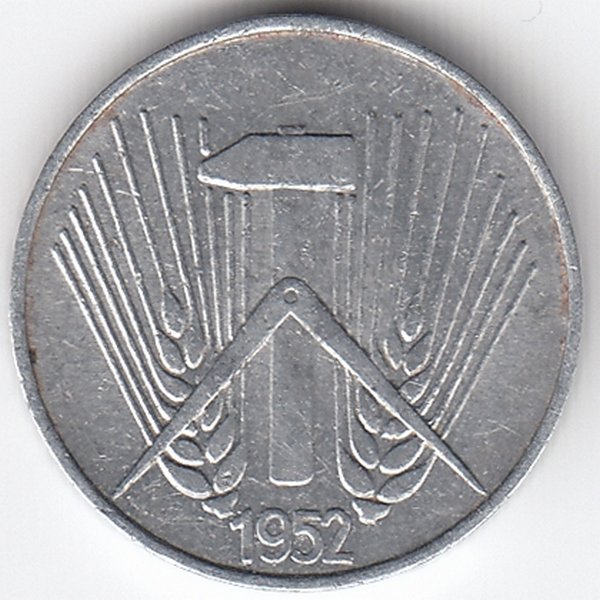 ГДР 1 пфенниг 1952 год (A)