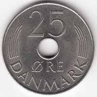 Дания 25 эре 1980 год