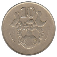 Кипр 10 центов 1991 год