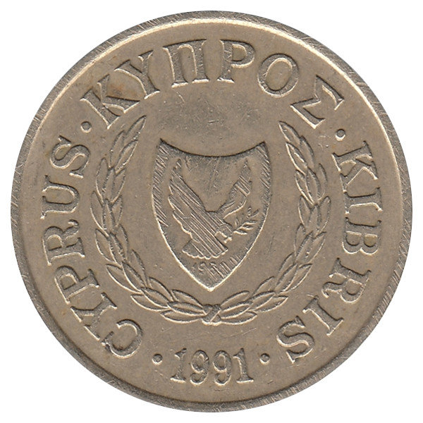 Кипр 10 центов 1991 год