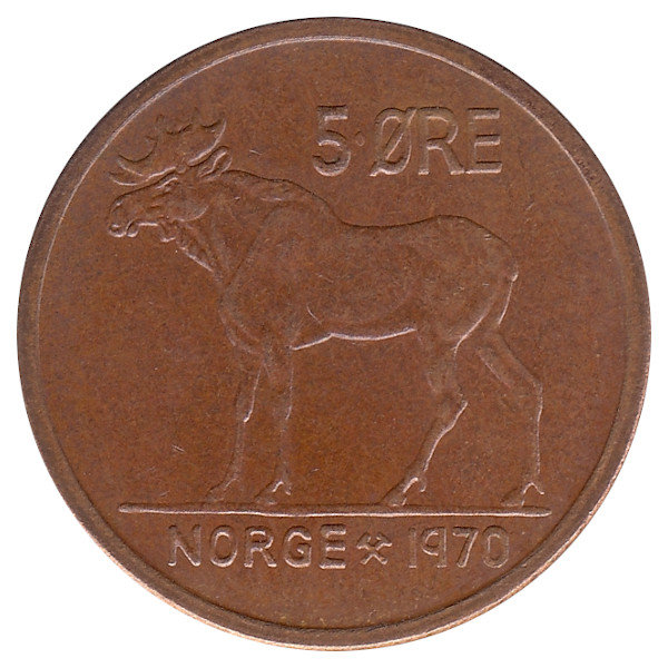 Норвегия 5 эре 1970 год (UNC)