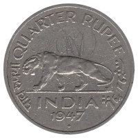 Индия 1/4 рупии 1947 год