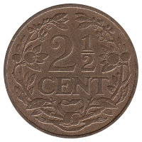 Нидерланды 2 1/2 цента 1916 год