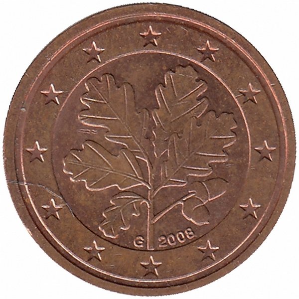 Германия 2 евроцента 2008 год (G)