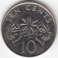 Сингапур 10 центов 2009 год