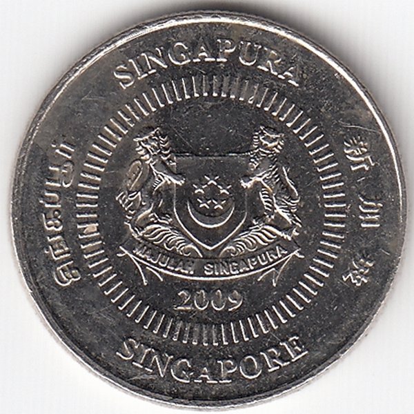 Сингапур 10 центов 2009 год