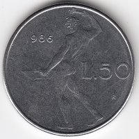 Италия 50 лир 1986 год