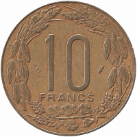 Центральная Африка (ВЕАС) 10 франков 1980 год