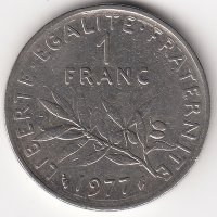 Франция 1 франк 1977 год