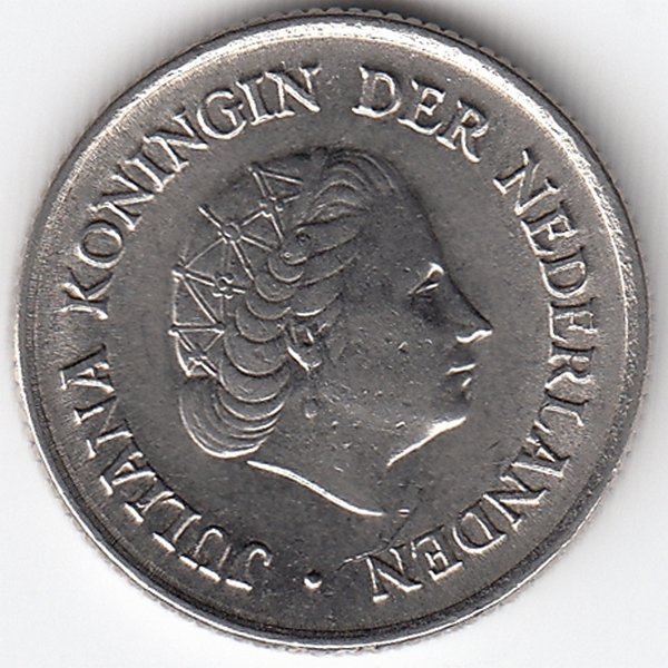 Нидерланды 25 центов 1955 год