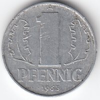 ГДР 1 пфенниг 1963 год