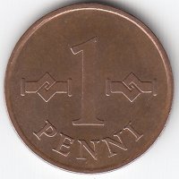 Финляндия 1 пенни 1968 год