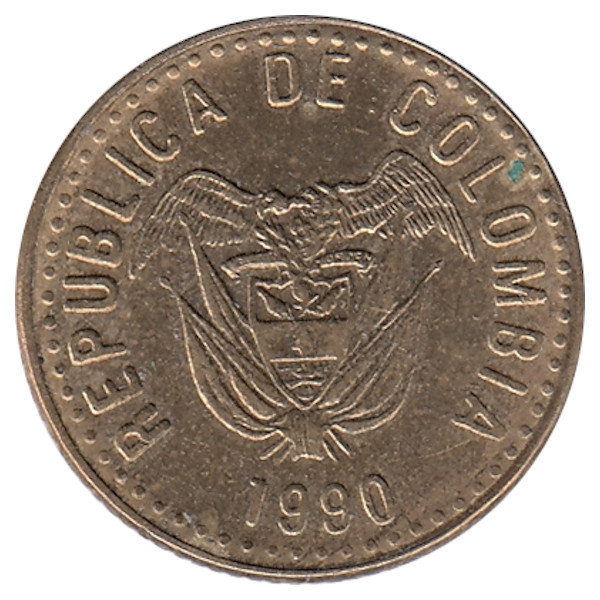 Колумбия 5 песо 1990 год