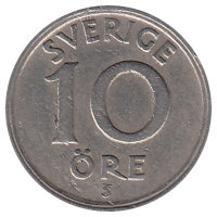 Швеция 10 эре 1947 год (TS) никелевая бронза