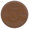 Финляндия 5 пенни 1976 год