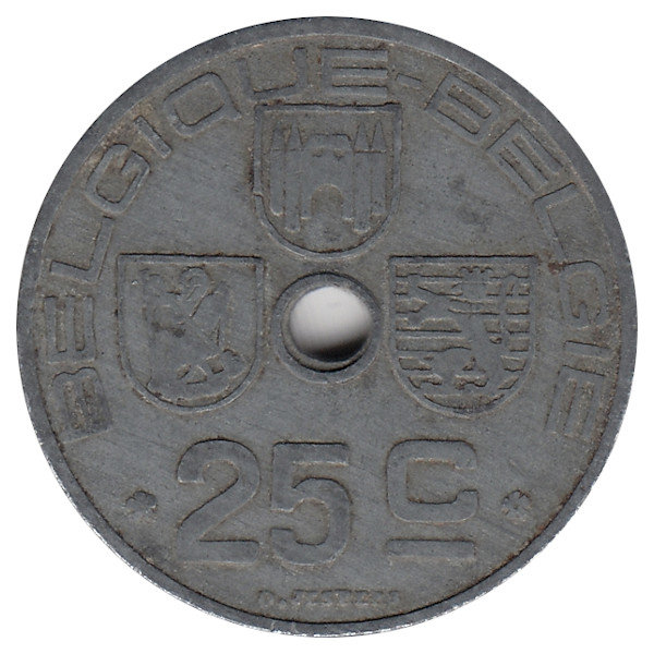 Бельгия (Belgique-Belgie) 25 сантимов 1942 год