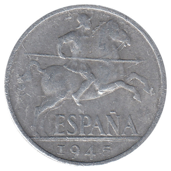 Испания 10 сентимо 1945 год