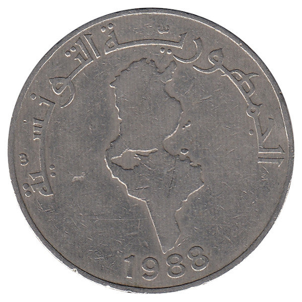 Тунис 1 динар 1988 год