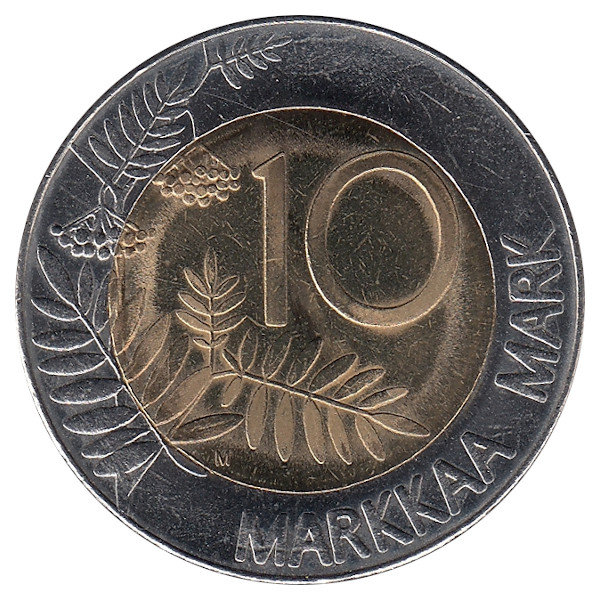 Финляндия 10 марок 1998 год 