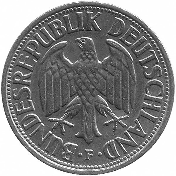 ФРГ 1 марка 1965 год (F)