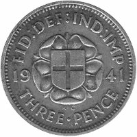 Великобритания 3 пенса 1941 год