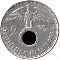 Германия (Третий Рейх) 2 рейхсмарки 1939 год (B)