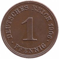 Германия 1 пфенниг 1906 год (E) XF-UNC