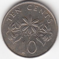 Сингапур 10 центов 1988 год