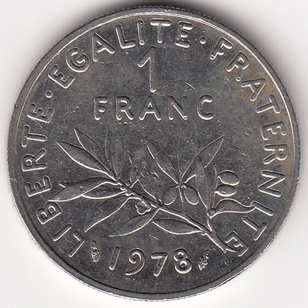 Франция 1 франк 1978 год