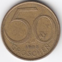 Австрия 50 грошей 1993 год